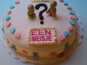 Gender reveal taart (exclusief tekst)(taart kan afwijken van de foto ivm decoratie)
